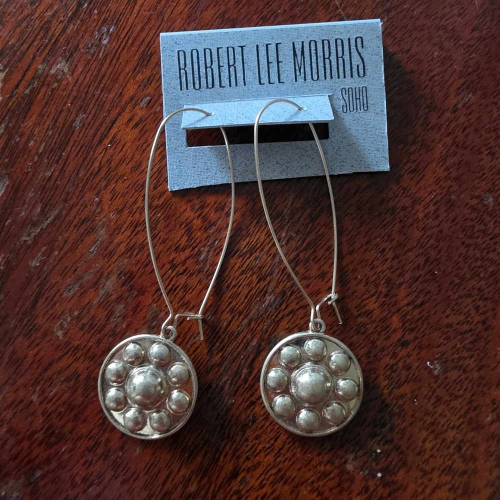 Robert Lee Morris Soho Drop Earrings & Premier Designs Studs Silver Tone Set